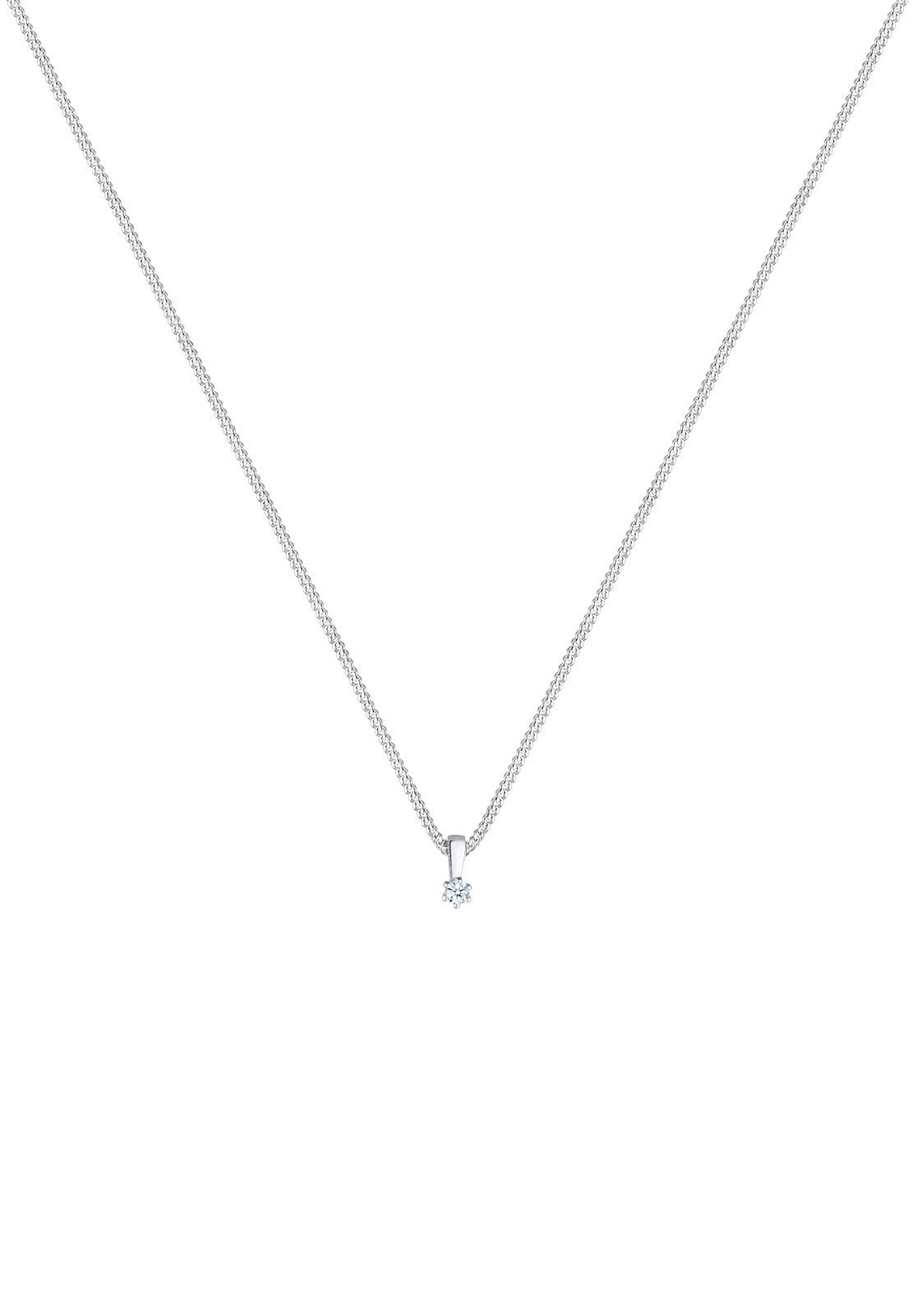 Elli DIAMONDS Femme Cercle Élégant Diamant (0.06 ct.) - (925/1000) Argent