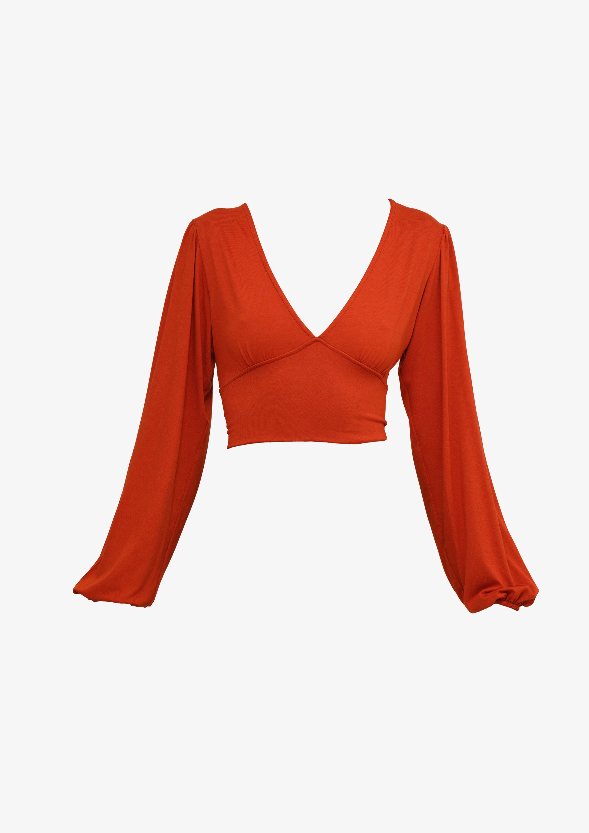 WAL G. CRISSY BACKLESS - Top a maniche lunghe - arancione bruciato