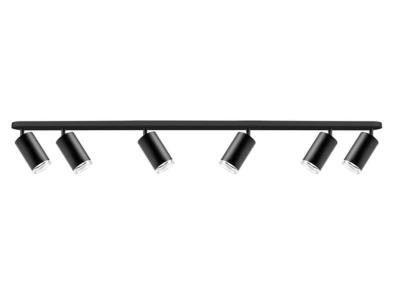Lampa sufitowo-ścienna Turyn 6-punktowy spot aluminiowy czarny
