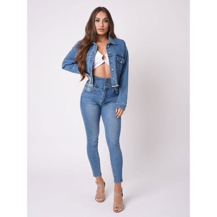 Skinny jeans met hoge taille - PROJECT X PARIS - Dames - Blauw