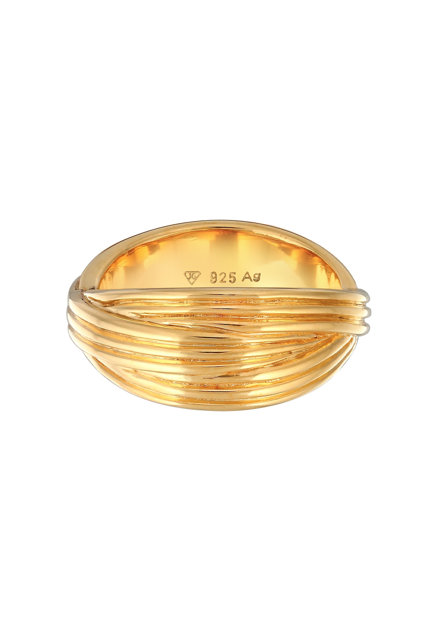 Elli PREMIUM Elli PREMIUM Bague Femmes enroulement texture torsadée en argent sterling 925 rhodié