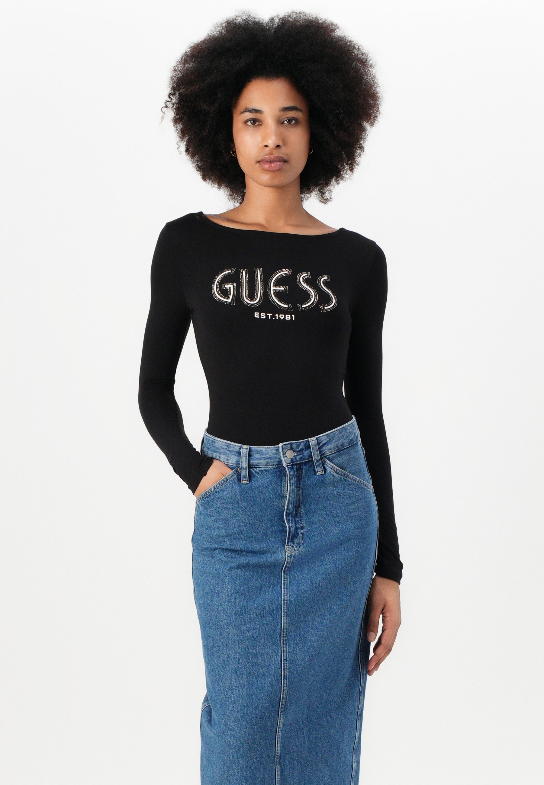 NEVA HOTFIX LOGO BODY - Top s dlouhým rukávem - black