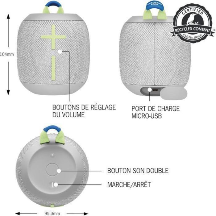 Altavoz Bluetooth impermeable WONDERBOOM 3, alcance de 40 m, emparejamiento rápido con Google, compacto, ideal para la playa y la piscina, rosa, altavoz portátil