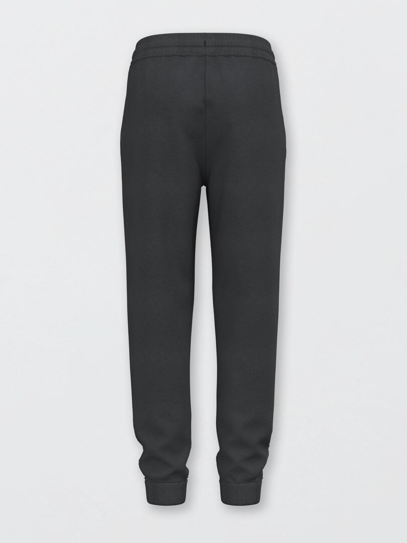 Calça de moletom de algodão lisa - preta