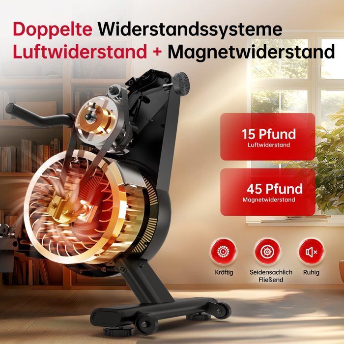 Opvouwbare roeimachine - JOROTO - MR55 - Aeromagnetisch, 10 weerstandsniveaus - LED-scherm, Bluetooth - Opvouwbaar (0,75 m², 150 kg)