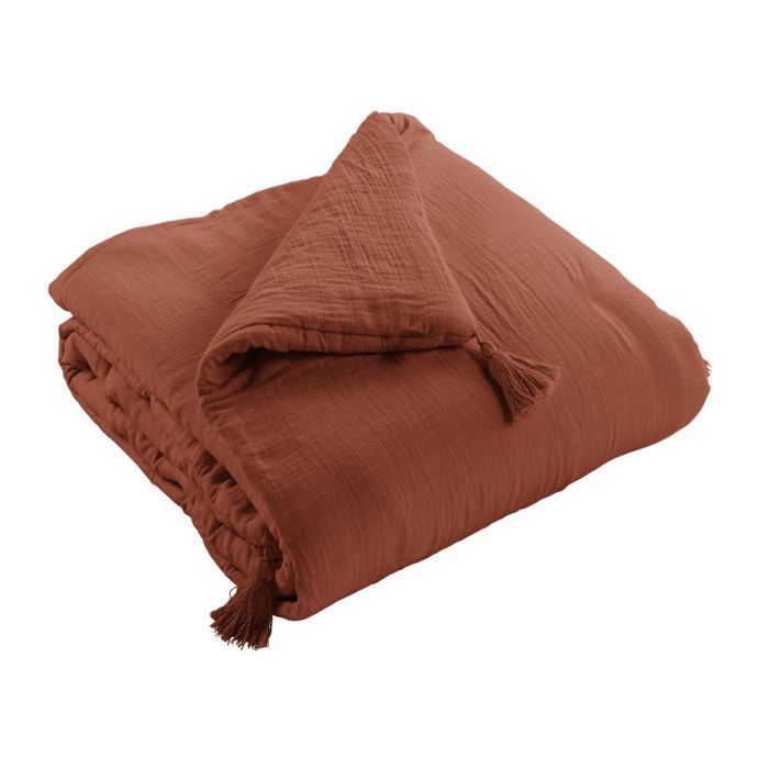 Édredon 150x150 cm Gaze de coton Terracotta