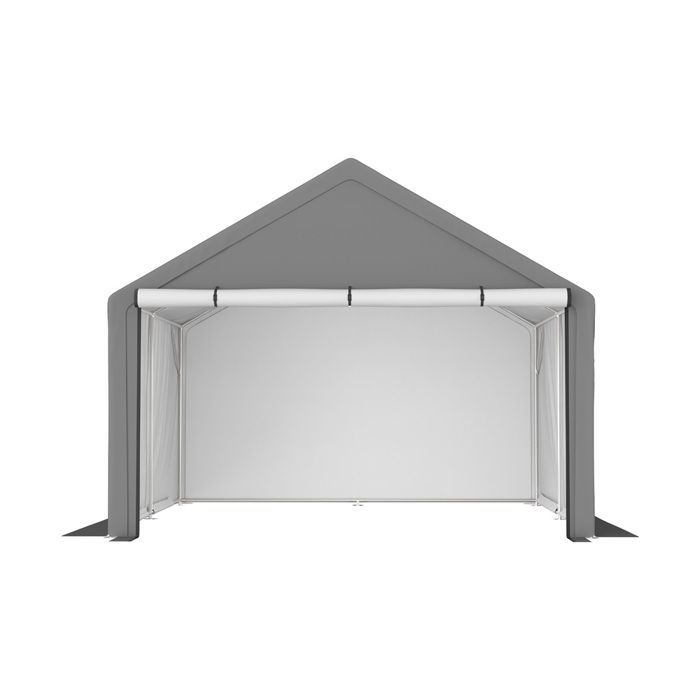 Abri de Jardin pour Vélos 305x296x233cm, Tente de Rangement Extérieure Gris Foncé, Robuste, Imperméable pour Outils et Camping