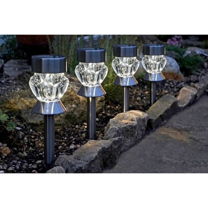 Set van 4 kristallen glazen solarlampen - SMART GARDEN