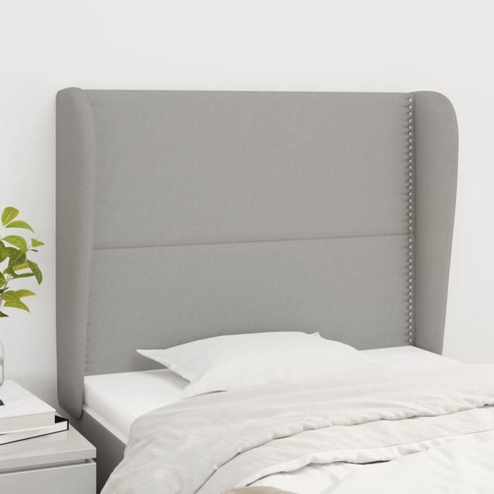 Tête de lit - vidaXL - Gris clair - Tissu durable - Hauteur réglable - Pieds robustes