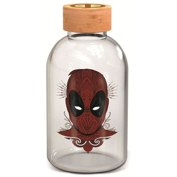 STOR - Deadpool - Botella de vidrio pequeña - Reutilizable