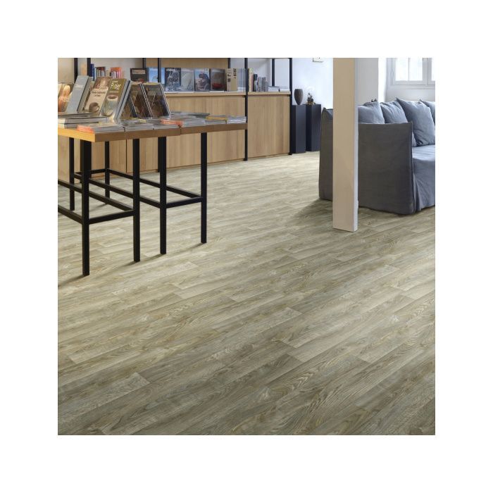 Suelo textil de PVC - Aspecto de parquet de roble oscuro - Rollo de 3 m x 3 m