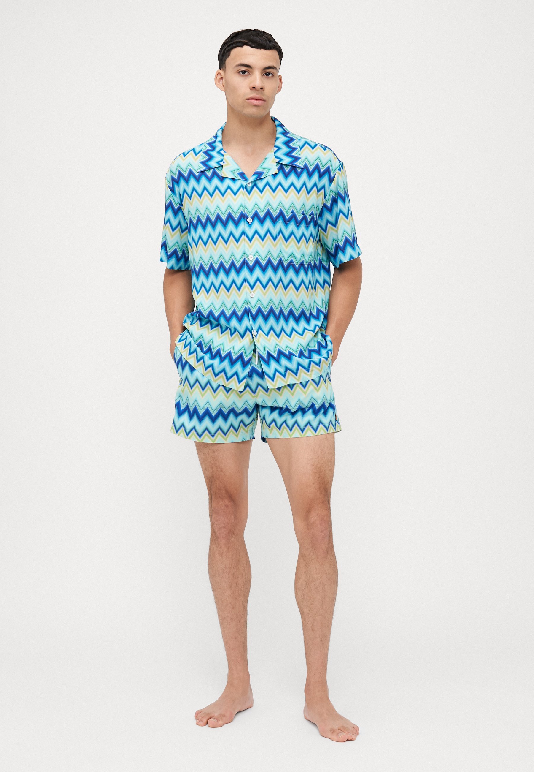 Missoni shirt met korte mouwen - Strandaccessoire - blauw/groen