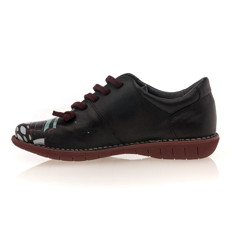 Schwarze Schnürschuhe für Damen / Derby-Schuhe