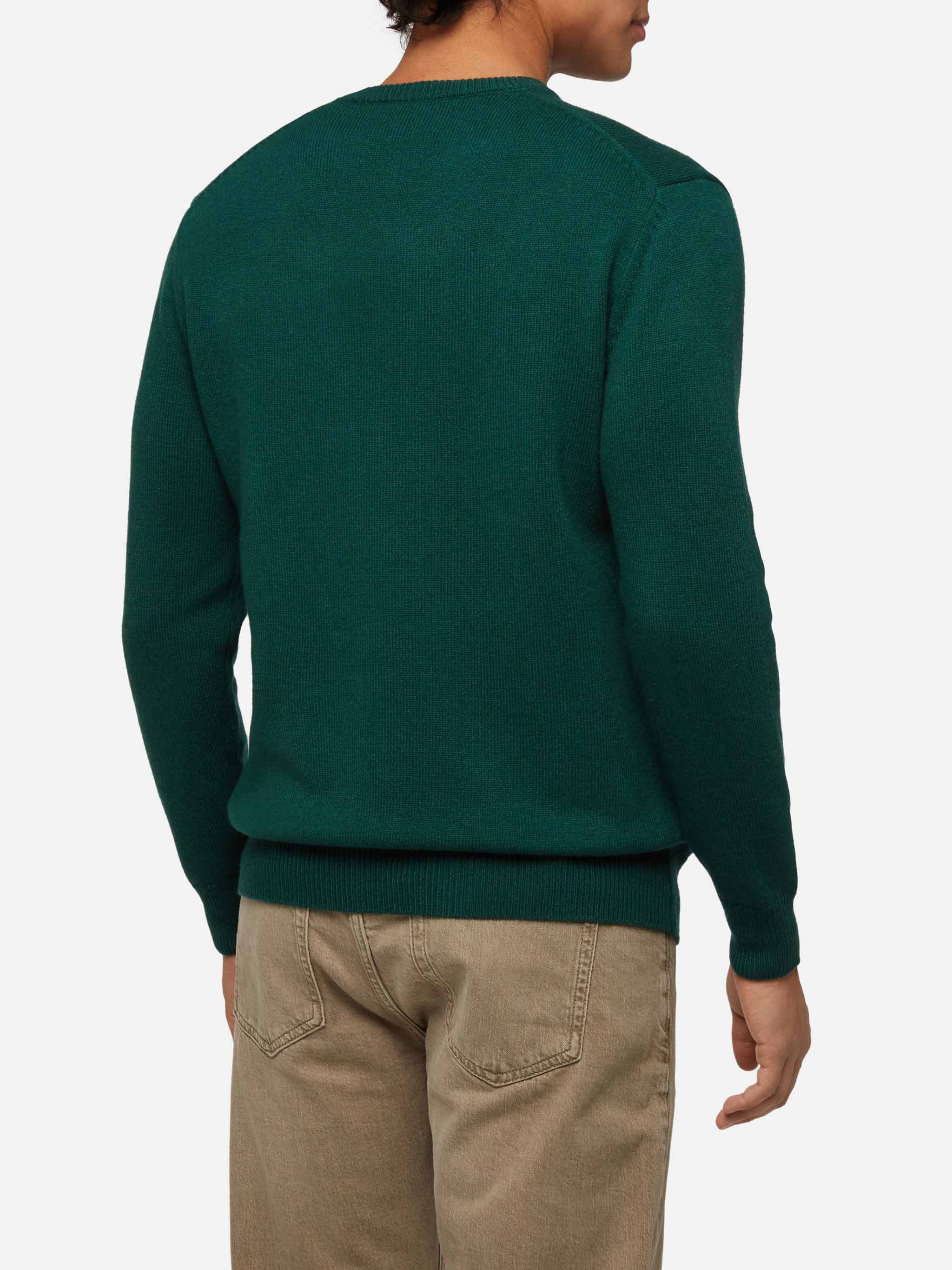 Maglione verde Heron con jacquard Snoopy | SNOOPY PEANUTS® SPECIAL EDI