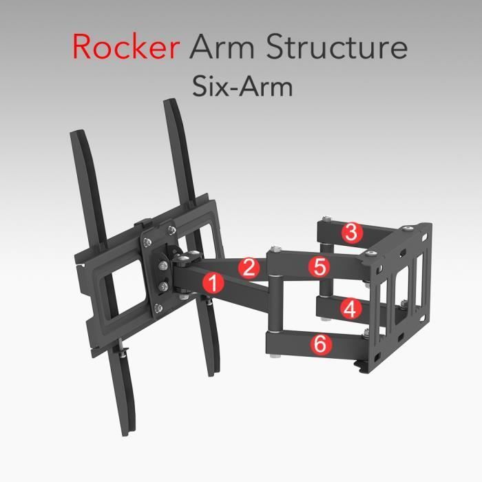 Supporto da parete 3D a doppio braccio inclinabile e girevole per TV, 400x400 mm, da 26
