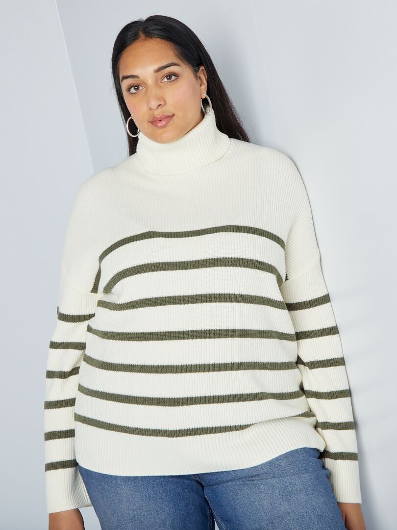 Sweter z golfem - ZIELONY