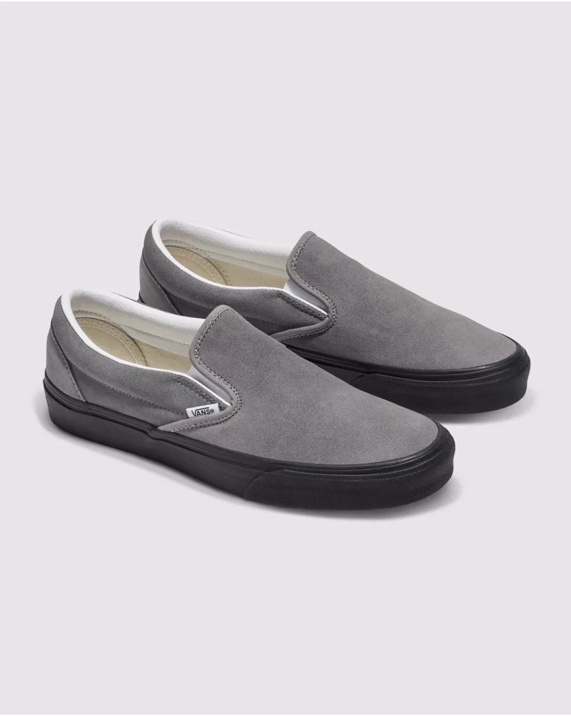 Customs Elevated Frost Gray Suede Black Sole Slip-On Shoe