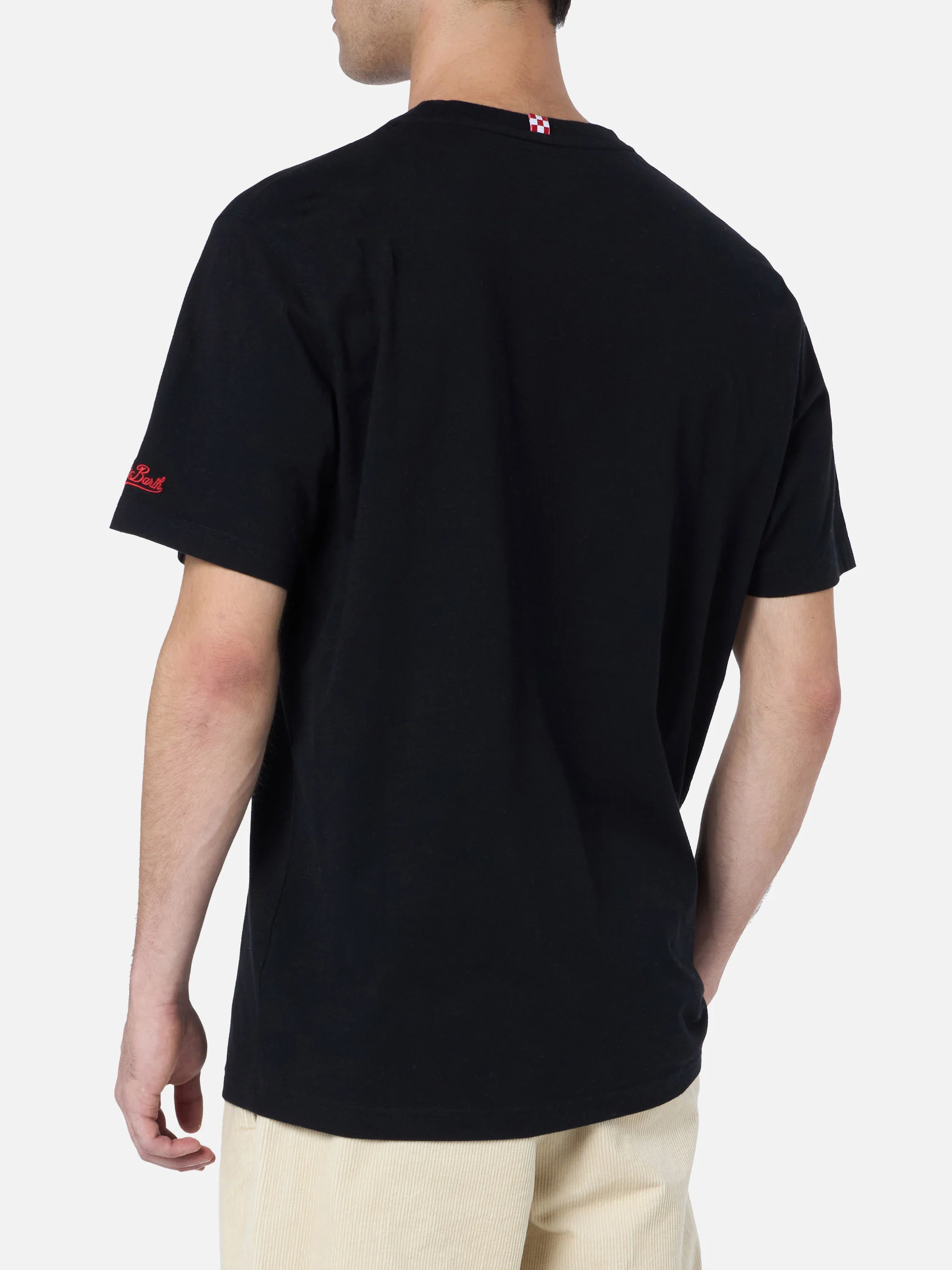 Arnott's T-shirt van zwaar katoen voor heren met nieuwjaarsborduurwerk.