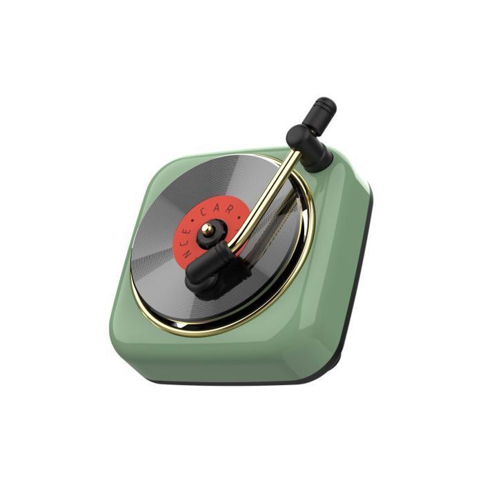 Difusor ambientador decorativo retro para coche con forma de CD, accesorio para la rejilla de ventilación, ambientador para coche, decoración interior, verde.