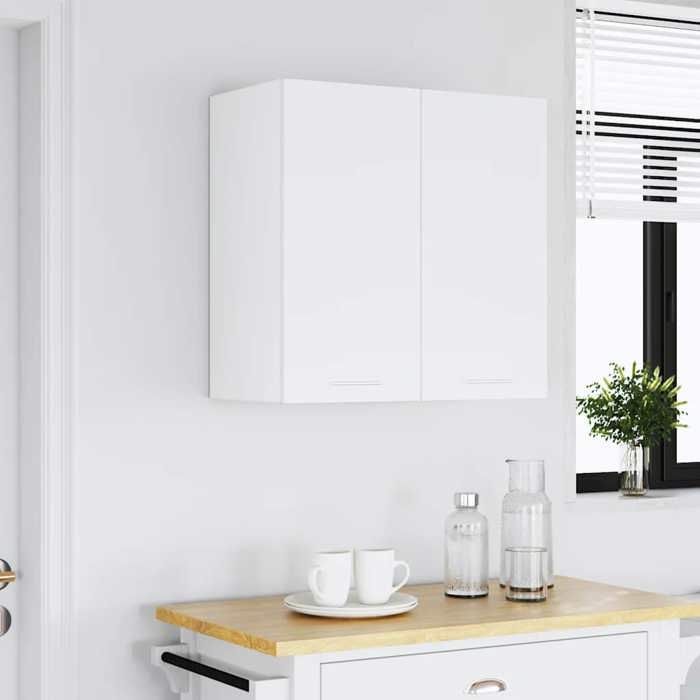 Mobiletto a parete vidaXL Lyon, 60x31x60 cm, in legno composito, bianco, per bagno e cucina, codice 801268
