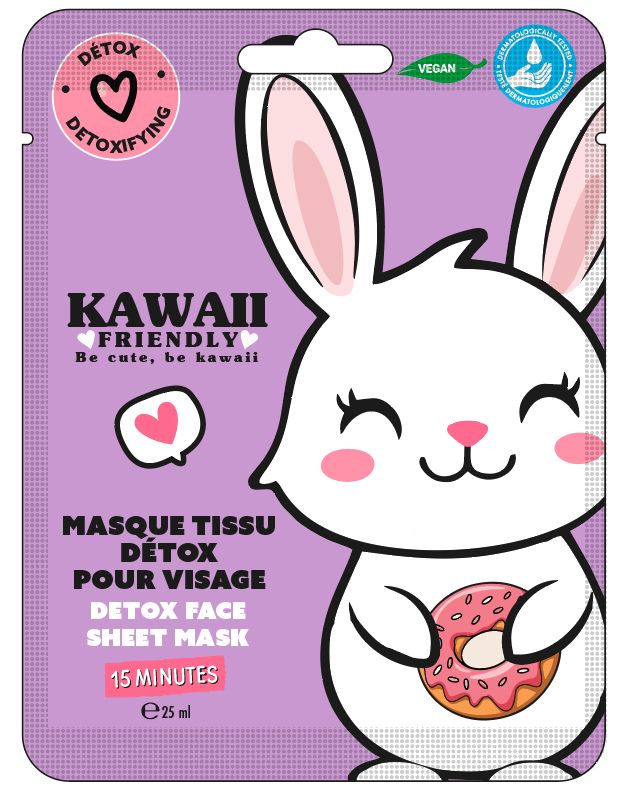 Kawaii detoksikuojanti audinio veido kaukė Veido kaukės