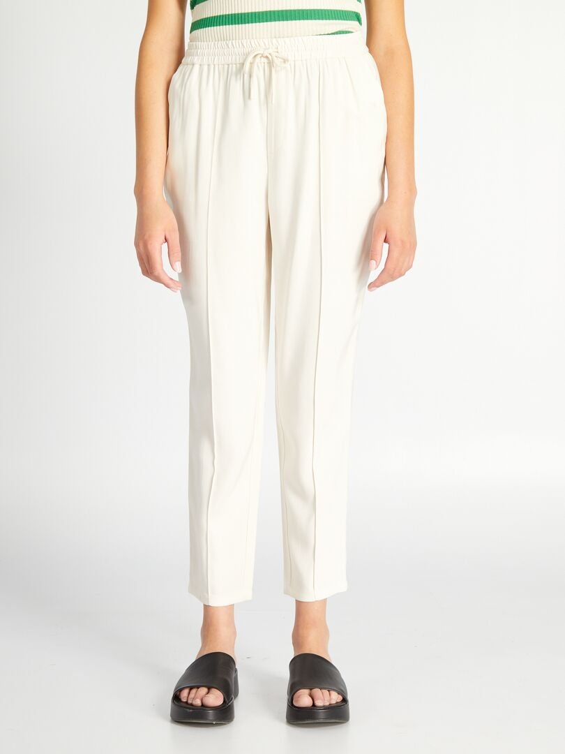 Calça jogger de sarja de corte regular - BRANCA
