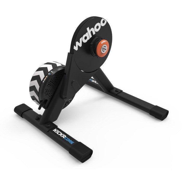 Wahoo KICKR CORE 2 Zwift Cog & Click – Heimtrainer mit 1800 W ±2 % Leistungssensor – Orange/Schwarz