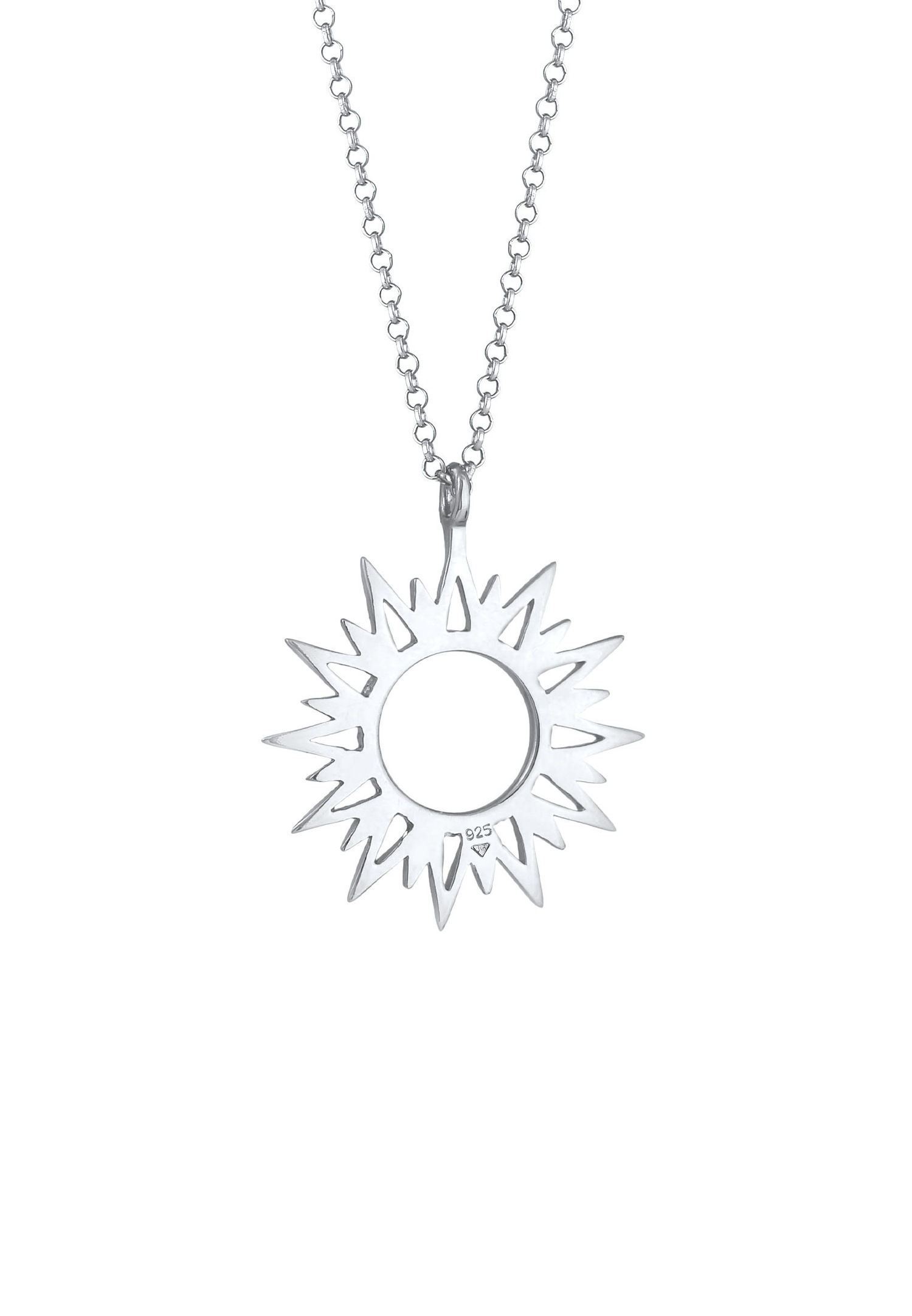 Elli Pendentif soleil pour femme - Rayons - Symbole astro en argent sterling 925 plaqué or