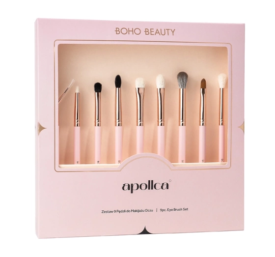 Boho Beauty x Apollca zestaw pędzli do makijażu oczu 9 sztuk
