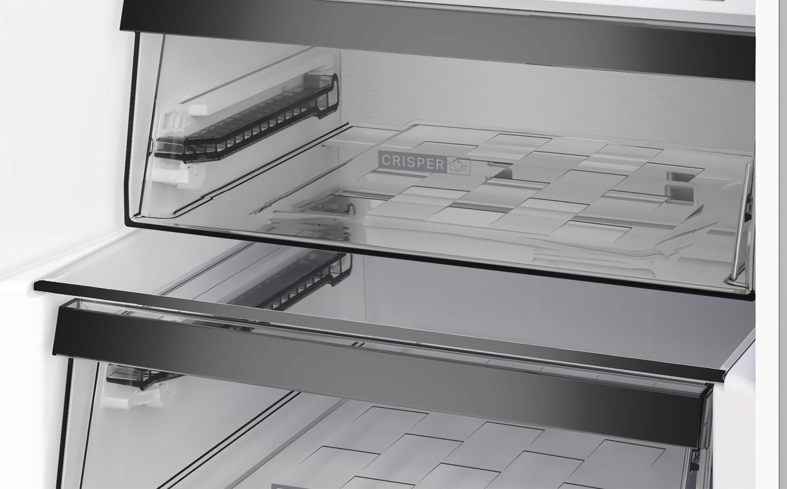 Combi refrigerator - WHIRLPOOL - WHK26402XP4E - 355 L - Dual NoFrost - 6th Sense - Bottle rack - 203.5x59.5x66.3 - Stainless steel