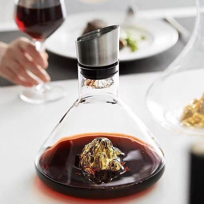 Decantador de vino, decantador de vino de cristal con filtro, regalo para hombres, papá, novio