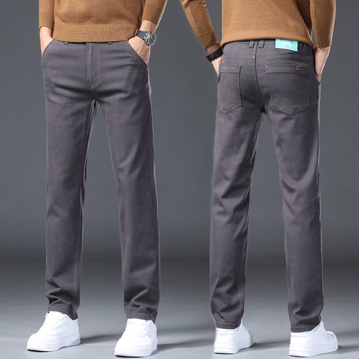 Men's Slim Fit Denim Trousers Plus Size Autumn - Grey