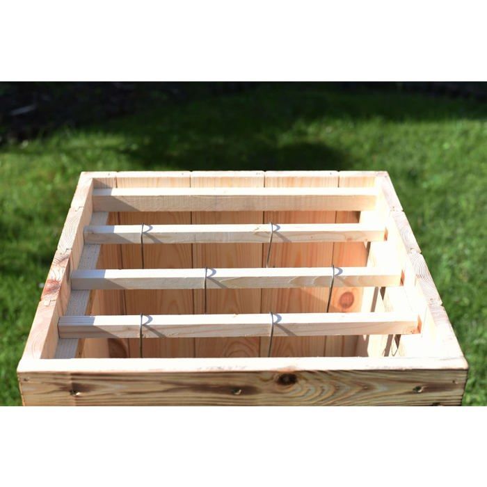 Ahumador modular de abeto de 2 x 50 cm, ahumador tradicional de jardín a leña, sin tratar, con gran cámara de combustión ADGO