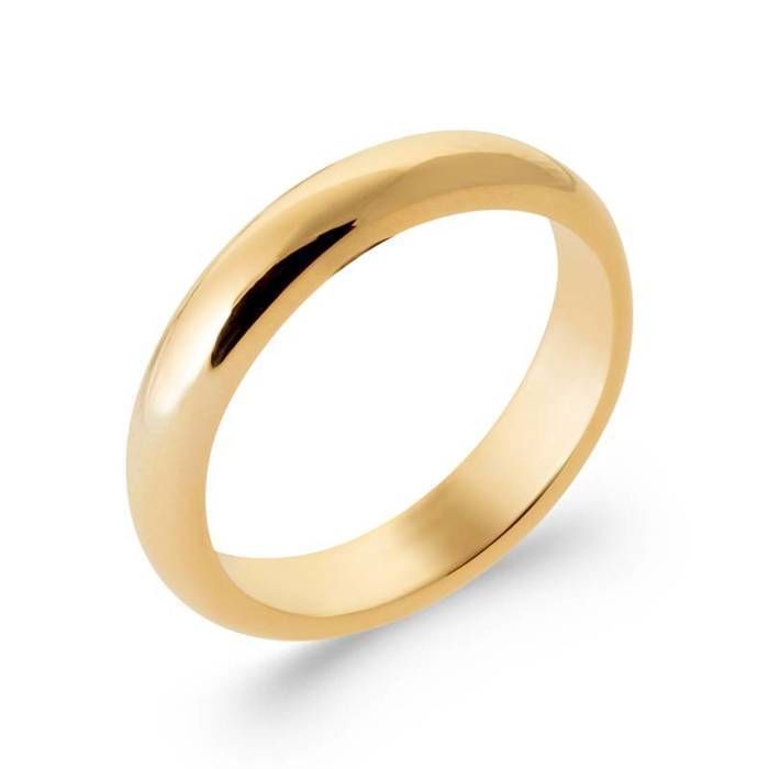 Round Wedding Band - BIJOUXIA - 4MM - 18K Gold Plated - Size Choice (50 to 60) - Gold