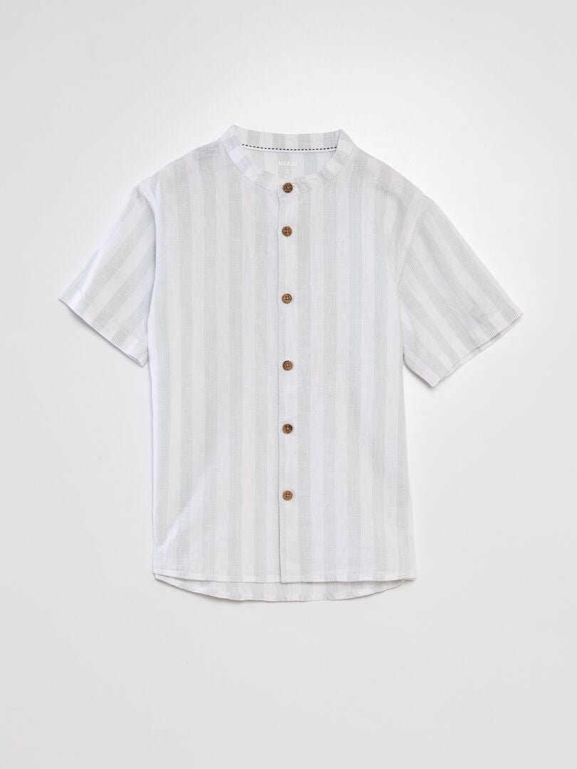 Camisa con cuello mandarín - VERDE