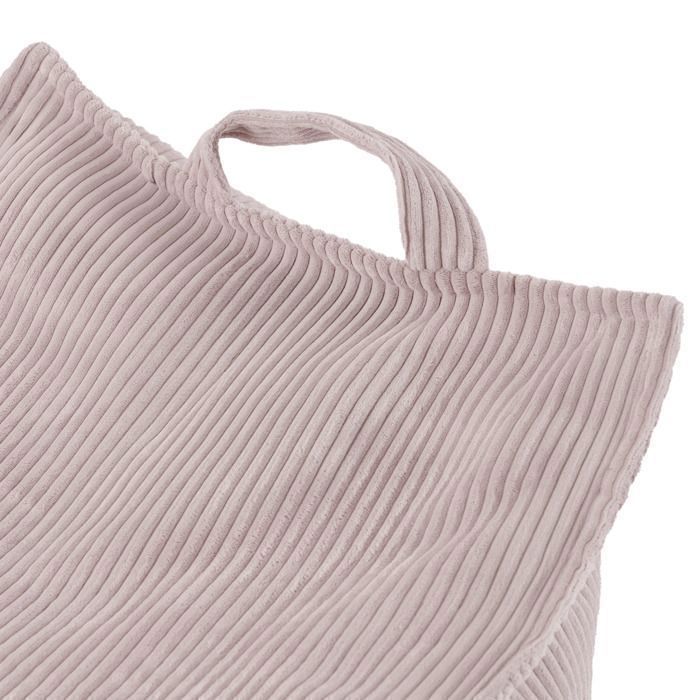 MISIOO Poltrona a sacco quadrata imbottita per cameretta di neonati/bambini, velluto a coste rosa, 77x67x50 cm