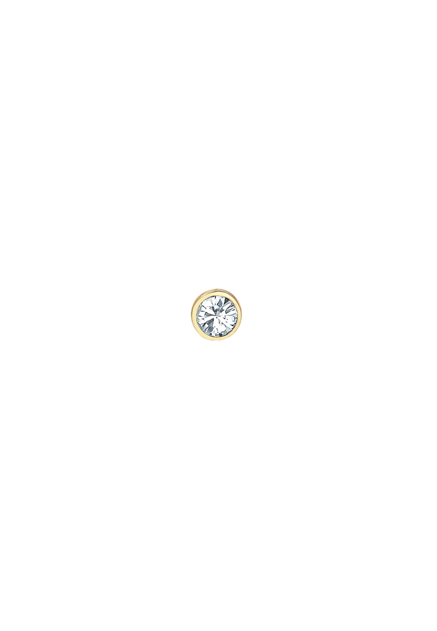 Elli Femmes clous d'oreilles Basic Rond Single Piece avec cristal en argent sterling 925