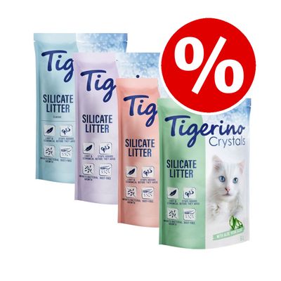 Tigerino Crystals Katzenstreu, gemischtes Probierpaket