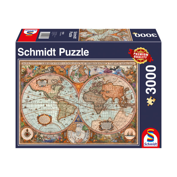 Puzzle Hartă antică a lumii, 3.000 de piese