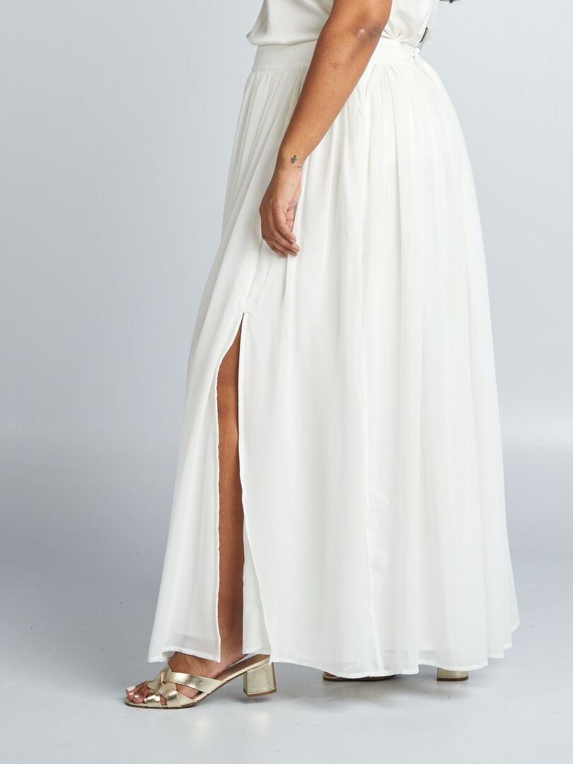 Lange tule rok - wit