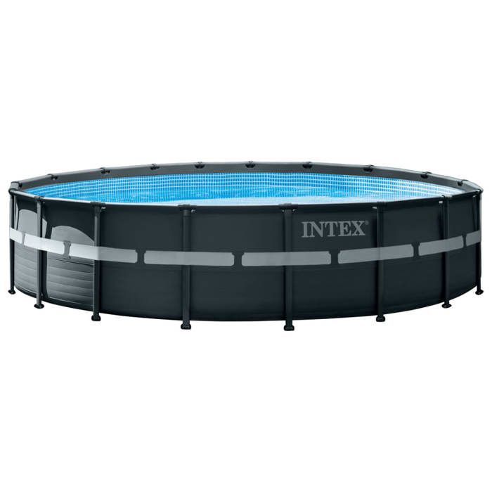 Kit de piscina tubular desmontable Intex Ultra XTR - 549 x 132 cm - Redonda (filtro de arena, cubierta, alfombrilla para el suelo, escalera) - 26330GN