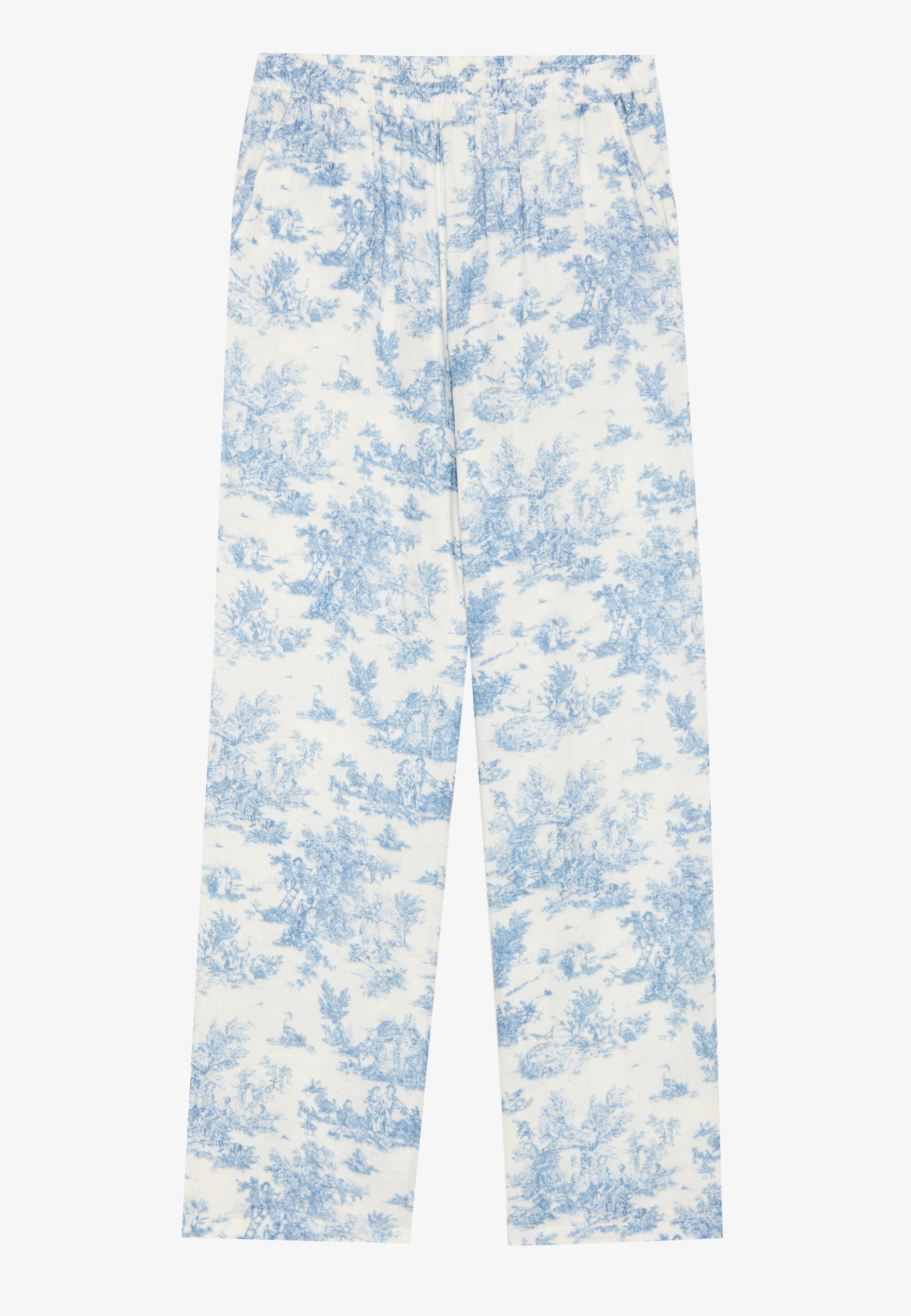 Ensemble pyjama Anna Field en mousseline de coton imprimée - blanc/bleu
