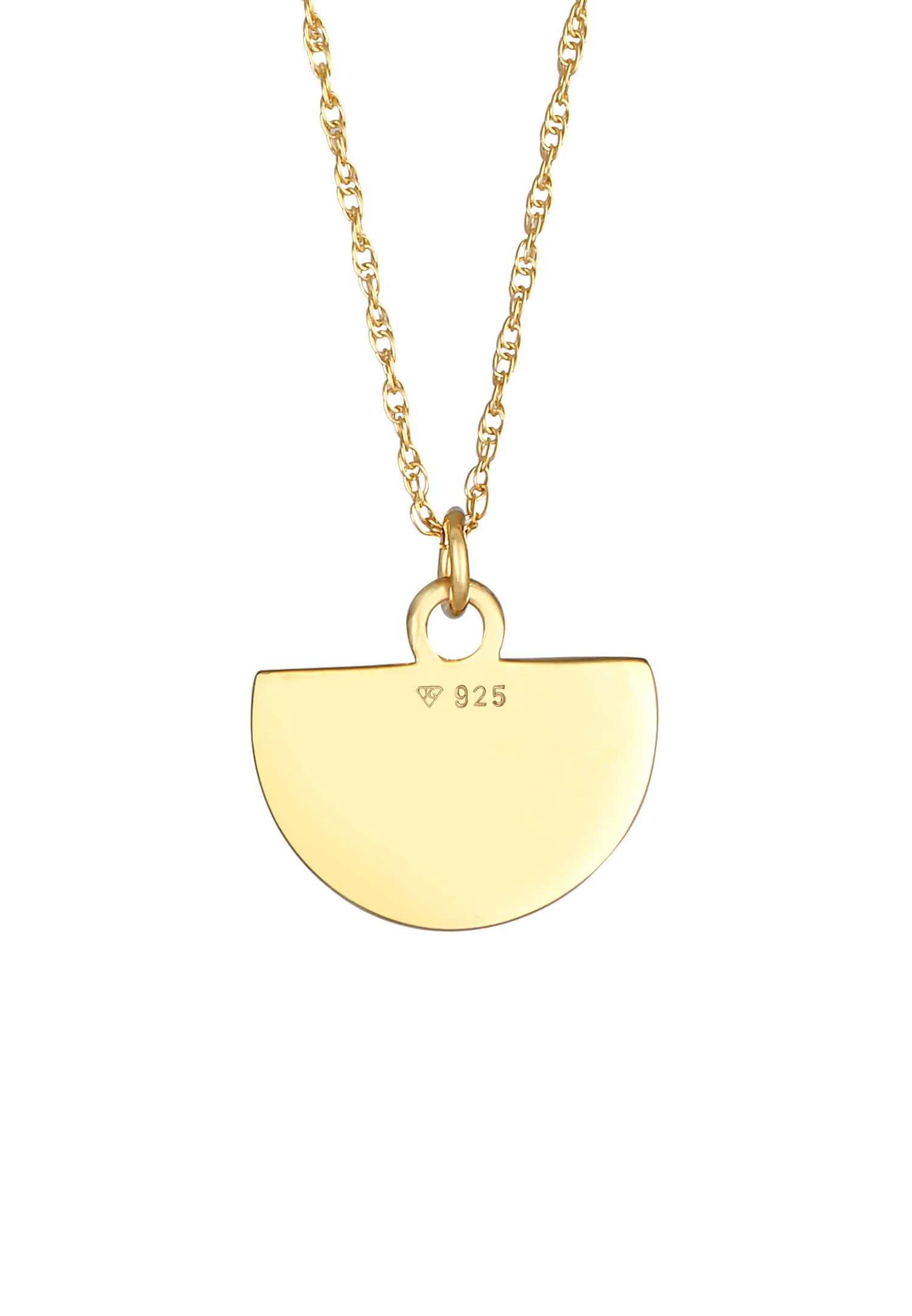 Elli PREMIUM Elli PREMIUM Collier Femmes pendentif Vintage Ornement soleil tendance avec pierre de lune en argent sterling 925 plaqué or
