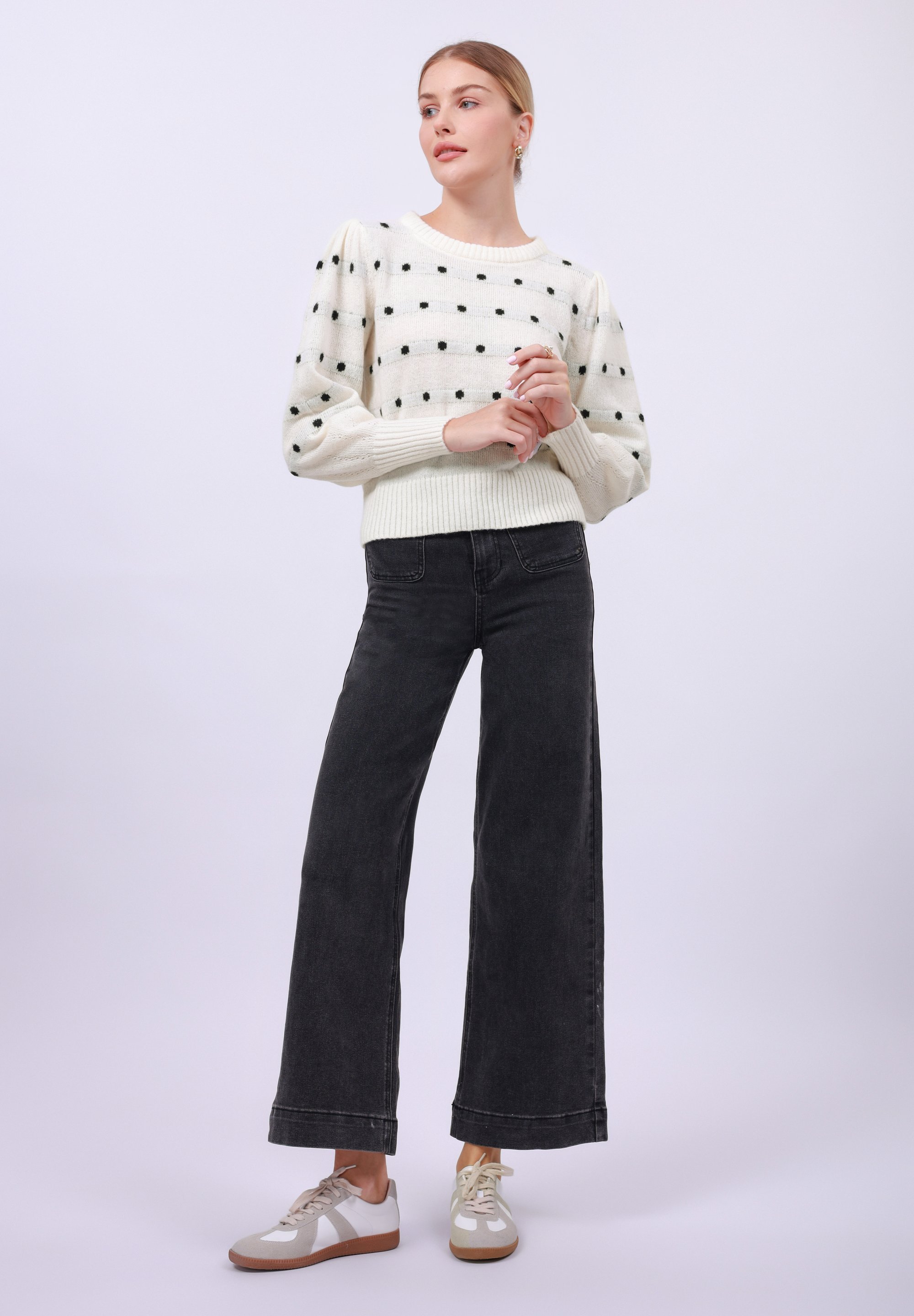 Anna Field Pullover - ecru/schwarz