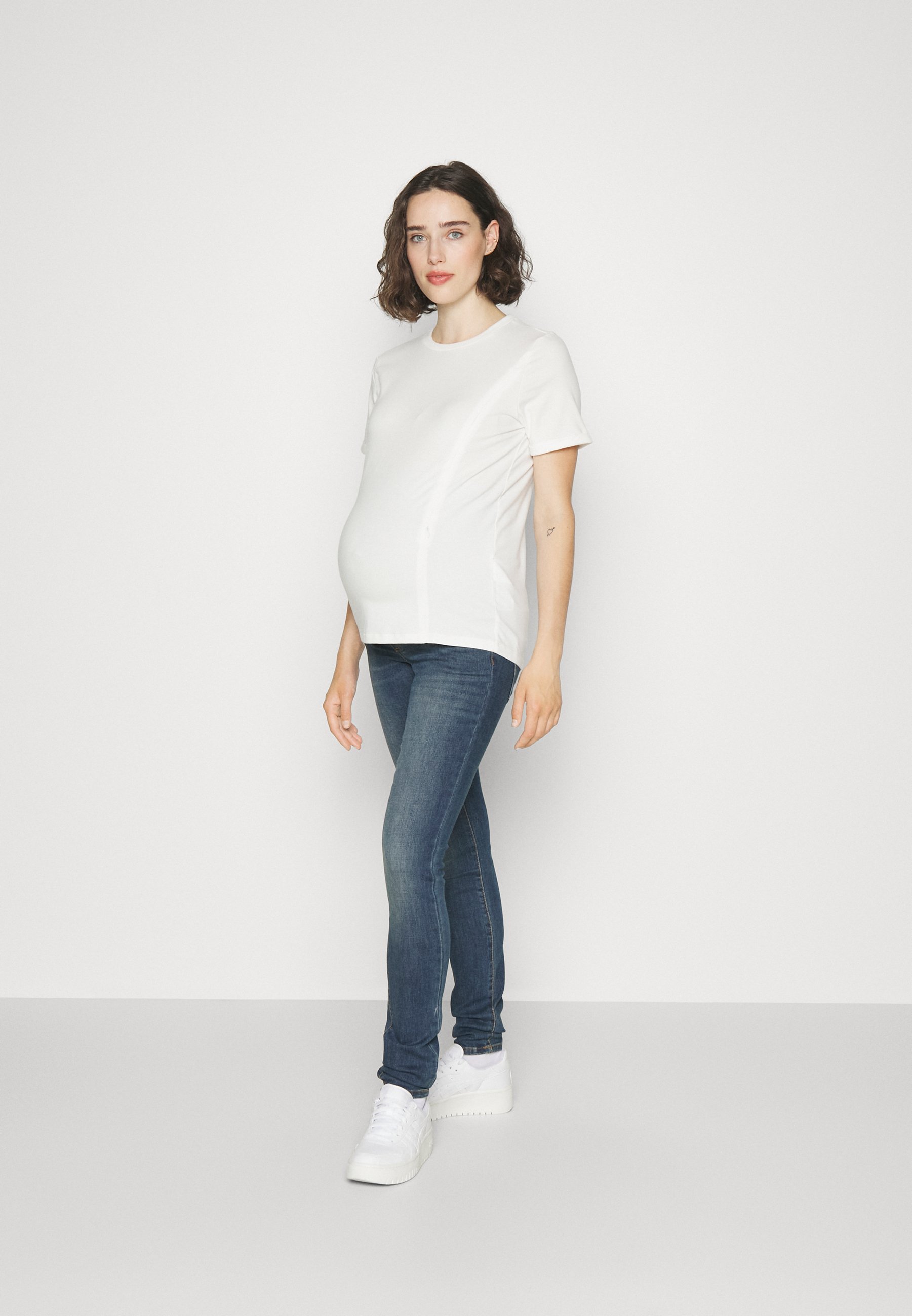 ONLY MATERNITY OLMWAUW MID - Džíny Slim Fit - black denim