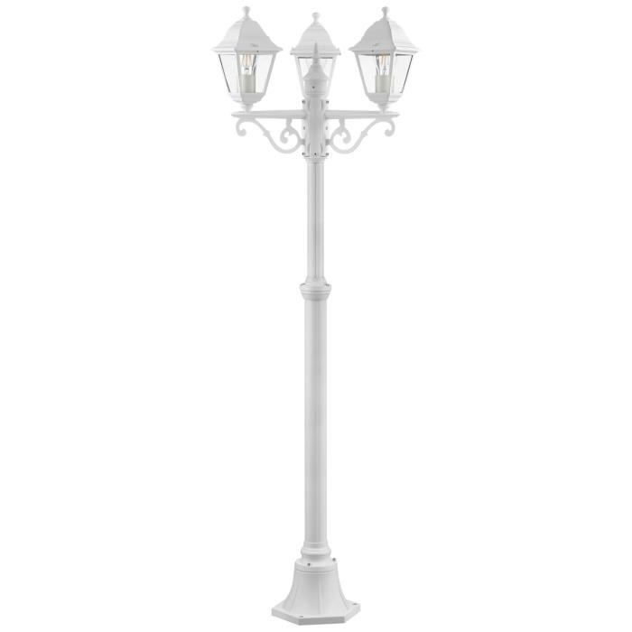 Lampada da terra per esterni Nissie a 3 luci, bianca - BRILLANTE - adatta a lampadine standard