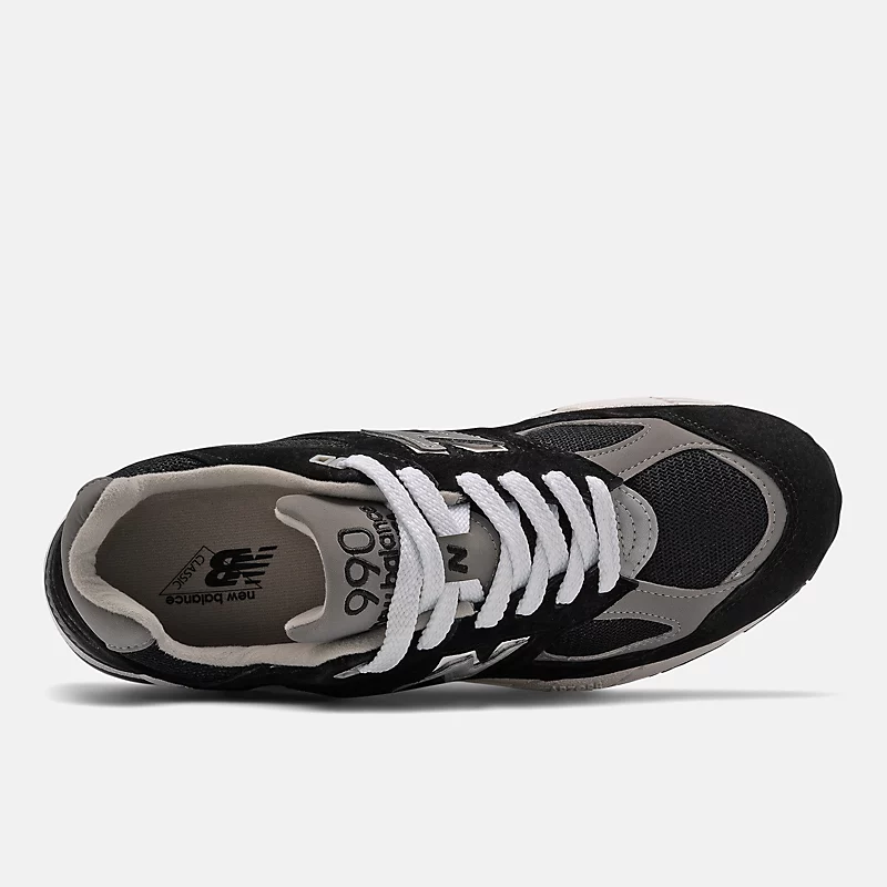990v2 Core Herrenschuhe, hergestellt in den USA – Schwarz mit Weiß
