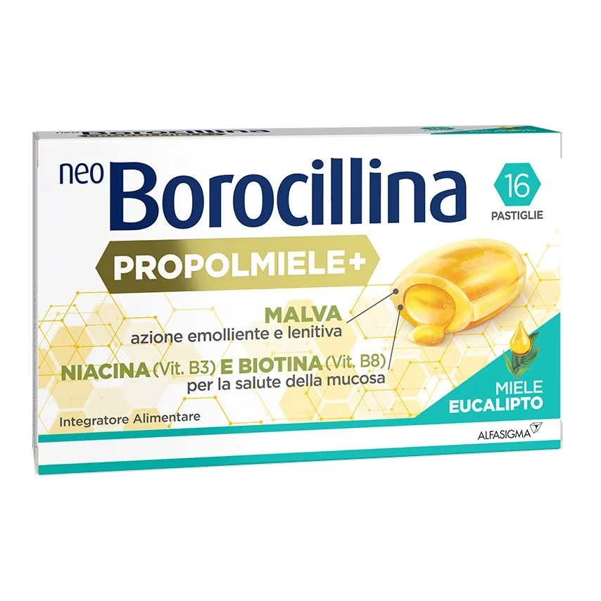 ALFASIGMA Neoborocillin Propolmiele + Eucalipto 16 cápsulas Efeito calmante e suavizante