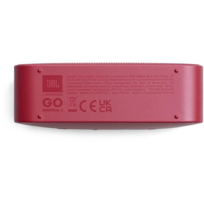 Altavoz portátil resistente al agua - JBL - Go Essential 2 - Rojo - IP67 - 5 horas de autonomía - Bluetooth 4.2