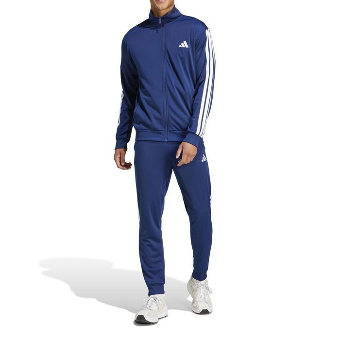 Adidas Sportswear Basic 3-Streifen Strick-Trainingsanzug Blau - JI8859